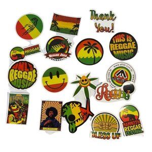 Reggae Themed Sticker Pack Vinyl Decals Various Sizes Music Festival Lot of 17